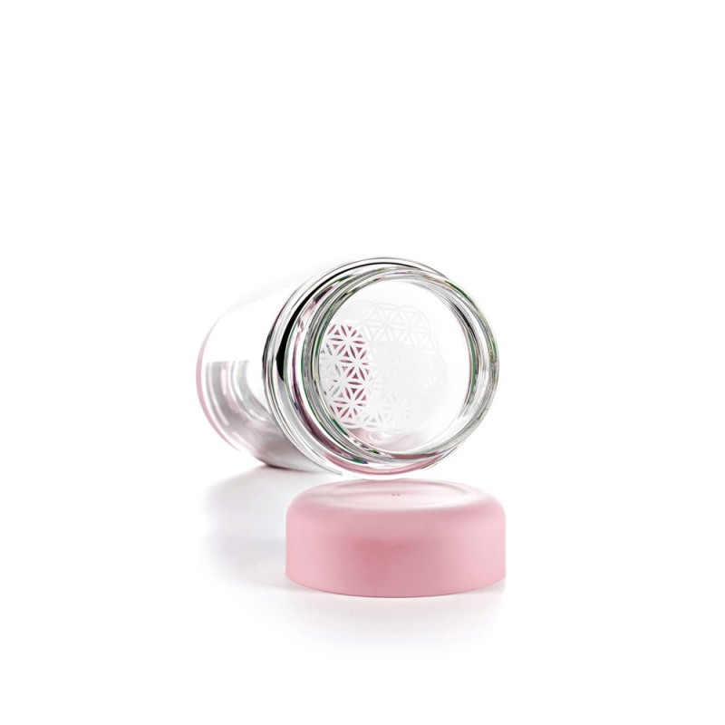 steklenička za kristalno vodo inu s simbolom roža življenja