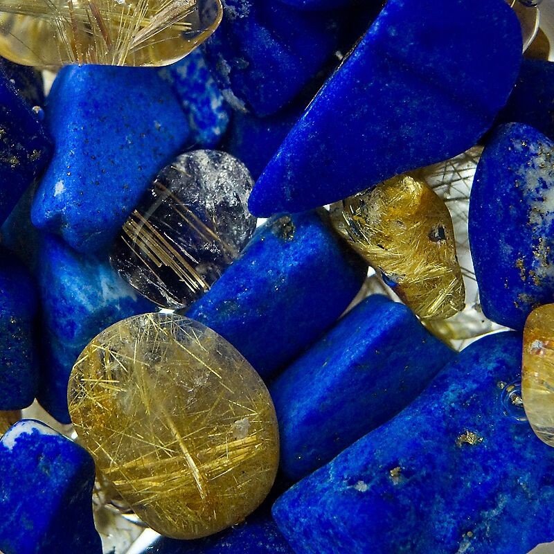 lapis lazuli – gorski kristal s rutilom