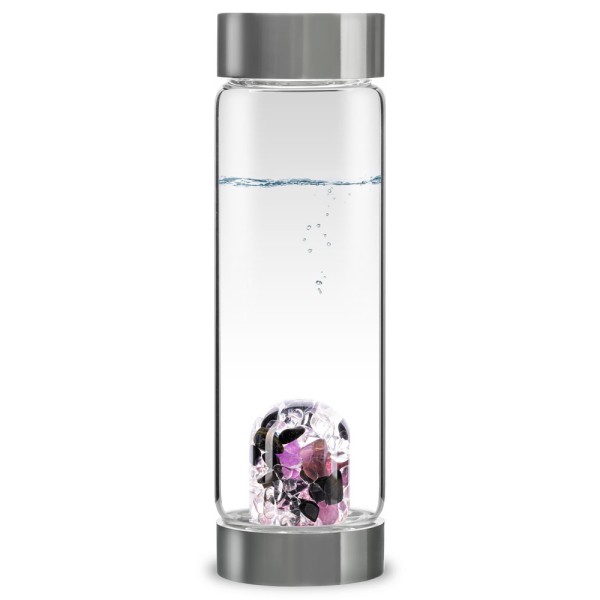 Steklenička za vodo s kristali - Zaščita kristal črni turmalin, ametist, kamena strela
