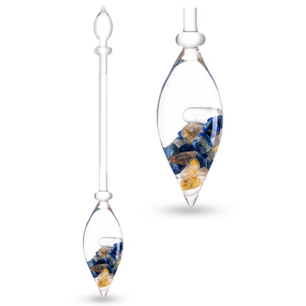 Kristalna ročka - Navdih (lapis lazuli, kamena strela z rutilom)