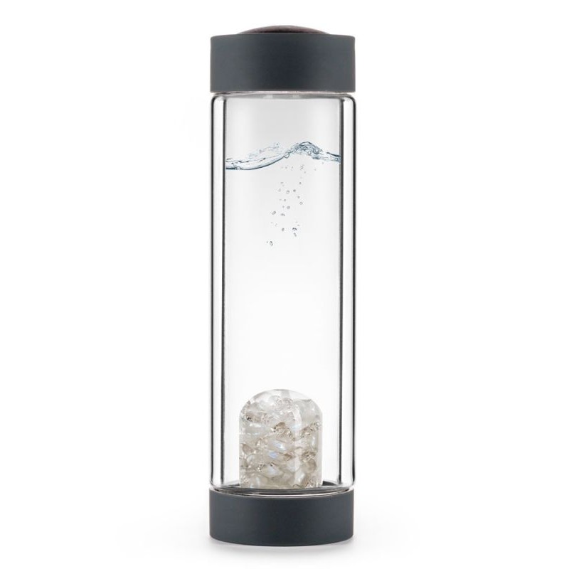 steklenička za vodo s kristali: mavrični mesečev kamen, kamena strela