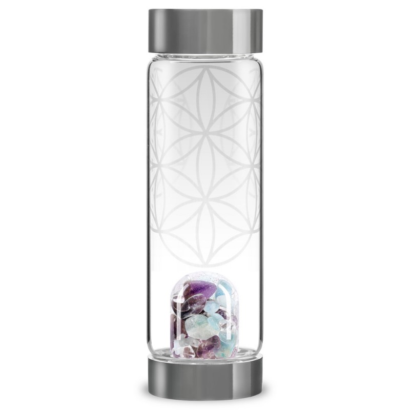 Steklenička za vodo s kristali - Roža življenja